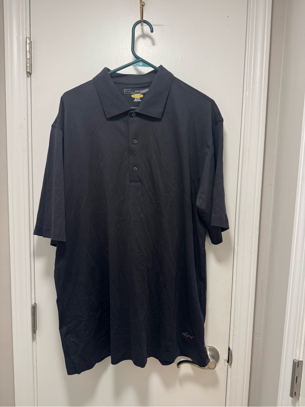 *Greg Norman Collection Black Short-Sleeve Polo